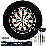 Dartscheibe Kork Dartscheibe mit Pfeilen Offizielles Steeldartscheibe Dartscheibe Steeldart Dartscheibe Set 6 Dartpfeile Metallspitze,6 Flights (Dartscheibe mit Rückwand)