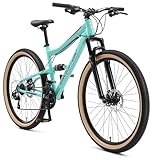 BIKESTAR Fully Mountainbike Shimano 21 Gang Schaltung, Scheibenbremse 27.5 Zoll Reifen | 17 Zoll Rahmen MTB Vollgefedert | Mint