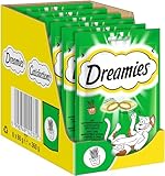 Dreamies Katzensnacks Catnip mit Katzenminze Geschmack, 6er Pack, 6x60g – Außen knusprige & innen cremige Katzenleckerlis