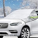 Esteopt Windschutzscheibe Abdeckung für EIS und Schnee Auto Windschutzscheibe Schnee Abdeckung 4-Schicht-Schutz für Schnee, EIS, UV, Frost Wischer & Spiegel Schutz Universal