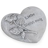 Logbuch-Verlag kleines Herz Grabdeko Liebe bleibt ewig Erinnerung an Verstorbenen Grabherz 10,5 cm