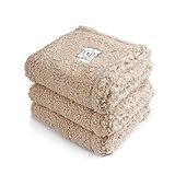 1 Pack 3 Decken Super Weich Premium Flauschig Hundedecke Katzendecke für Haustier Hunde Katze Welpe Beige S(45 * 75 cm)