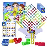 Stutfree 64pcs Tetra Tower Spiel, Tetris Balance Spielzeug Tower Game, Stapelspiel Spielzeug für Kinder, Tetris Tower Balance-Spiel, Stapelblöcke Balancing Spiel für Jungen und Mädchen ab Jahre 3+