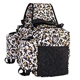 Harrison Howard Equestrian Western-Satteltasche, Nylon, Wasserflasche/Ausrüstungstasche, praktische Satteltasche, klassischer Leopardenmuster
