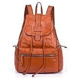 DRF Rucksack Leder Damen Vintage Daypack Uni Freizeit #BG-121 (Braun)
