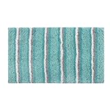 Home Weavers Glamour Collection Badteppich, 100 % Polyester-Mikrofaser, extra weiche Mikrofaser, mit rutschfester Unterseite, wasser-/staubabsorbierend, schnell trocknend, 61 x 101,6 cm, Aqua