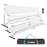 X-ACE Tragbares Badmintonnetz 20FT - Höhenverstellbares Federball Netz für Tennis, Fußballtennis und Pickleball - Robuste Konstruktion & Einfache Montage im Garten und Outdoor