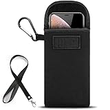 Jlyifan Neopren Handy Sleeve Case Neck Lanyard Pouch für iPhone 15 14 Plus 15 14 13 12 11 Pro Max Samsung Galaxy S24 Ultra A14 A15 A54 A23 A53 A04s M14 M34 Google Pixel 8 Pro (Schwarz2)