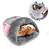 RANYPET Meerschweinchen Bett Kuschelhöhle Warmes Fleece Gemütliche Haus Bettwäsche Schlafkissen Käfig Nest für Kleintier Eichhörnchen Chinchilla Kaninchen Igelkäfig Zubehör