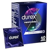 Durex Performa Kondome – Aktverlängernde Kondome mit 5% benzocainhaltigem Gel & mit Easy-On-Form – 40 Kondome (1er Pack)