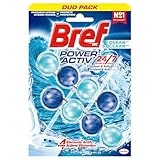 Bref WC Power Activ' Océan – WC-Reiniger – Anti-Kalk – Reinigungsschaum – Intensive Frische – Schmutzentferner – 4 Aktivelemente – 2 WC-Blöcke – 2 x 50 g