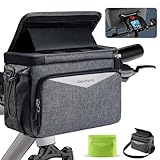 JOLY FANG Lenkertasche Fahrrad mit Lenkeradapter, 5,2L wasserdichte Fahrradtasche Lenker mit Handyhalterung Touchscreen, Abnehmbarer Schultergurt - Geeignet für Fahrrad, Elektrofahrräder