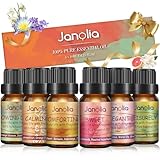 Janolia Ätherische Öle Naturrein Duftöl Set Reines Natürliche Ätherische Öle für Diffuser, Pur Essential Oils für Luftbefeuchter, Aroma Duftöle Geschenkset, Ideal Ätherisches Öl für Zuhause, Büro, Spa