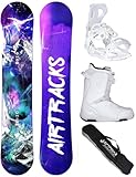 Airtracks Damen Snowboard-Set Freestyle Freeride High M Carbon Lady Rocker 155 + Snowboard Bindung Master W + Snowboardboots Strong ATOP W 42 + Sb Bag