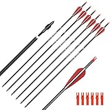 Elong 6 Stück Pfeile 31 Zoll Carbonpfeile Bogenpfeile Jagdpfeile für Bogen Recurvebogen Langbogen und Traditionellen Bogen Outdoor Zielschießen
