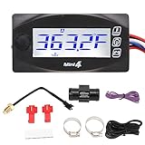 Motorrad-LCD-Digitalthermometer Quad Square Instrument Wassertemperaturanzeige Motortemperaturanzeige Zeit Voltmeter Voltmeter Anzeige Spannung Tachometer 3-Wege-Anschluss (22mm)