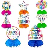 WUIOWPPIC 8 St Geburtstag Waben Tischdeko Honeycomb Tischdekoration Geburtstag Bienenwaben Deko Papier 3D Waben Tischdekorationen Bienenwaben Deko Birthday Tischdeko Party Tischaufsätze