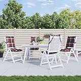 Mokuyary Hochlehner-Auflagen 4 STK. Rotes Karomuster Oxford-Gewebe Sitzauflagen Gartenmöbel Gartenstuhlauflagen Polster Auflage für Gartenstühle Sitzpolster Outdoor Stuhlauflagen