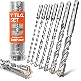 BAUBECK SDS Plus Bohrer Set für Beton [7tlg - Ø6-14 & 210mm lang] 4 Schneiden - Langlebige Betonbohrer aus 40CR Stahl für Präzise Ergebnisse - Bohrer Set Beton Schlagbohrer SDS Bohrer Stein