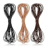 Deepton 3 Farben Lederband, 5m X 1mm Lederband für Ketten, Lederschnur mit Verschluss, Basteln Lederbänder, Faux Wildleder Schnur, Lederband Kette für DIY Armband Halskette Schmuck Handwerk