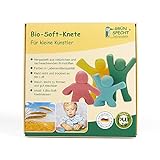 GRÜNSPECHT Bio-Soft-Knete, 4 Farben aus natürlichen Rohstoffen, Lebensmittelqualität, weich, mischbar, gelb, rot, grün, blau, Kinderknete, ungiftig (680-00)