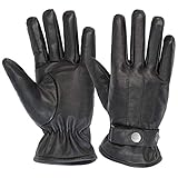 ALPIDEX Herren Lederhandschuhe Echtleder Warm Gefüttert Leder Handschuhe Winterhandschuhe Handschuh schwarz braun Herbst Winter, Größe:XL, Farbe:black