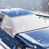 ELNLE Auto Scheibenabdeckung Winter Frontscheibenabdeckung Winter Magnet Windschutzscheibenabdeckung Frostschutz Auto Frontscheibe - Ganzjährig Geeignet, Mit Schutz für Seitenscheiben Außenspiegel