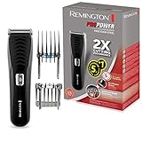 Remington Haarschneidemaschine HC7110, (LED-Ladekontrollanzeige, Edelstahlklingen, 17 Längeneinstellungen + 2 Aufsteckkämme, Netz-/Akkubetrieb, Lithium) Haarschneider ProPower Precision, Schwarz