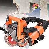 GBHJJ Mauernutfräse Schlitzfräse, Diamantscheiben und Absaugung Adapter, 5200 W, 10500 U/min, Nuttiefe max 45 mm, Koffer - Mauernutfräse, Wandfräse, Mauerfräse, Betonfräse