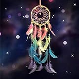 LED Traumfänger mit Licht, Mädchen Kinder Dream Catchers als Geschenke, Lila Hochzeit Kindergarten Schlafzimmer Wandbehang Ornamente Handwerk, Dekorationen