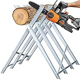 Lospitch Sägebock 81x80x80 CM 150kg Belastbarkeit Holzsägebock Verzinkt Sägegestell Zusammenfaltbar Kettensägebock Holzbock für Kettensägen oder Handsägen