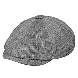MOHUIED Flatcap Herren Klassischer Hut for Herren, Vintage-Retro-Tweed-Baskenmütze, Flache Schirmmütze, Straßenhüte for Damen und Herren(Gray)