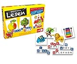 Noris 606076340 Spaß am Lesen, Kinder Lernspiel zum Lesenlernen, Wort, Bildlesekarten und Buchstabensteine für Kindergarten, 1 und 2 Schulstufe, 1-4 Spieler, ab 5 Jahren
