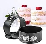 XKONG Springform-Set mit 2 Stück (17,8 cm/24,1 cm) Antihaft-Kuchenform Backformen-Set Kuchenform mit abnehmbarem Boden, Schnellverschluss-Verriegelungsformen für Smash Cake