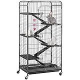 Yaheetech Nagervoliere Käfig für Erwachsene Ratten Kaninchen Frettchen Chinchillas 64 x 43,7 x 131,2 cm Schwarz