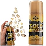 KreativeKraft Metallic Spray in Silber oder Gold - Permanent Sprühfarbe, für Weihnachtsdeko & DIY-Bastelprojekte, 250ml (Gold)