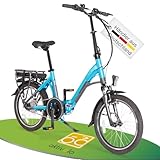 aktivelo Alu Elektro Faltrad Komfort,E Bike Elektrofahrrad 20',250W/36V/10,4Ah,wartungsfreier Mittelmotor,Lithium-Ionen-Akku,5 Motorunterstützungsstufen,7-Gang, Alurahmen,Schiebehilfe