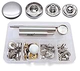 Anorak Druckknöpfe und Werkzeug Φ15mm Silber Messing Kleidung Druckknöpfe für Lederhandwerksjacke Handtasche Brieftasche