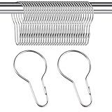 Duschvorhangringe, Vorhangaufhänger zum Aufhängen, Dusch-Clips, Edelstahl, Metall, rostfrei, dekorative Haken, Schlaufe für Schlafzimmer, Badezimmer, Küche, Vorhangstangen