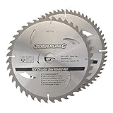 Silverline - Hartmetall-Kreissägeblätter mit 40 und 60 Zähnen, Doppelpckg. 250 x 30; Reduzierringe: 25, 20 u. 16 mm (991704)