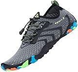 SAGUARO Badeschuhe Herren Schwimmschuhe Wasserschuhe Damen Strandschuhe Aquaschuhe Surfschuhe Wassersportschuhe,Grau 38 EU