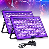 BOWEICORE 2 Stück 150W UV Schwarzlicht Blacklight IP66 Wasserdichte Schwarzlicht Led Strahler, UV Partylicht Schwarzlichtlampe für Glow Party, Halloween Deko, Disco, Bühnenbeleuchtung