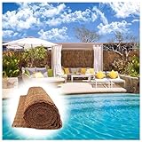 H: 60 91 122 152 182 CM X L: Anpassbar Bambus Schilfrohrmatte Beach, Weidenmatte Natursichtschutz, Balkonumrandung Sichtschutz Für Privatsphäre Und Atmosphäre Gartenrandpool Natur Partydeko(H130*L2000