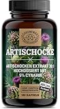 Artischocken Kapseln Hochdosiert 2400mg -WICHTIG: 30:1 Extrakt (=72000mg reine Artischocke je Tagesdosis) PLUS 5% Cynarin -Artischockenextrakt- Artischocken Kapseln DE SCHEUNENGUT®
