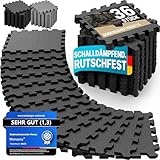 MONZANA® 36x Bodenschutzmatten Fitness & Pool mit Randstücken 30 x 30 cm 3 qm rutschfest Eva-Schaumstoff Puzzlematte Trainingsmatten Fitnessgeräte