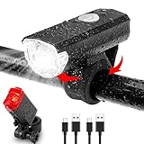 LED Fahrradlicht Set StVZO Zugelassen Fahrrad licht Fahrradbeleuchtung USB Aufladbar Fahrradlicht Vorne & Rücklicht IPX5 Wasserdicht Fahrradlichter LED Fahrradleuchtenset Fahrradlampe