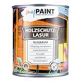 MyPaint Holzschutzlasur Außen 750 ml – Nussbaum - Wetterfeste Holz Lasur für außen. Mit UV-Schutz. Ideal für Gartenmöbel & Zäune. Professioneller Außenschutz gegen Feuchtigkeit & Sonne