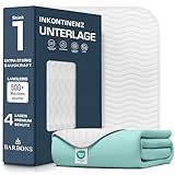 Barbons Inkontinenzunterlage waschbar Matratzenschutz 75x90 - wasserdichte Bett Inkontinenzauflage matratzenauflage Bettunterlage waschbar nässeschutz matratzenauflage (75x90 cm)