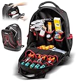 PARAT BASIC Backpack | Werkzeugrucksack 23L für Elektriker | Robuster Nylon Rucksack | Werkzeugrucksack mit 15 Fächern & 6 Gummischlaufen | Elektriker Rucksack mit verstärktem Boden