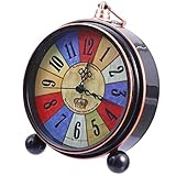 Amosfun Vintage Tischuhr Desktop Wecker am Bett Uhren Retro modern Radio bürodeko büro Dekoration Schlafzimmeruhr Uhr Schlafzimmer clockclock Haushaltsuhr Uhr fürs Bett Alter Wecker Eisen